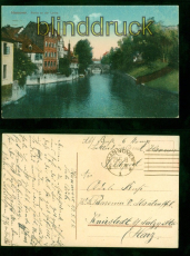 Hannover farb-AK Partie an der LeineFeldpost 1918 nach Kniestedt (d9240)