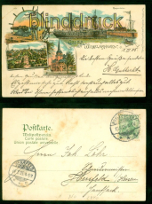 Wilhelmshaven Litho-AK Gruss aus .... vier Ansichten 1905 nach Hersfeld (d9293)