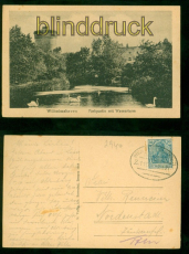 Wilhelmshaven sw-AK Parkpartie mit Wasserturm Bahnpost 1921 n Nordenstadt(d9308)