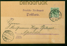 dt. Reich Mi #  46 I EF 5 Pfg Krone/Adler Plattenfehler auf Postkarte 1895(53318