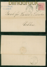 Wrttemberg Mi # 38 EF Heilbronn 19.11.1870 nach Coblenz (53299)