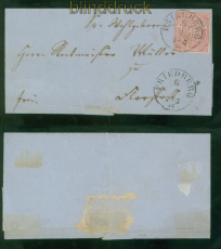 NDP Mi #  9 EF aus Friedberg 1868 nach Florstadt (53309)