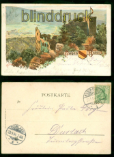 Baden-Baden farb-AK Hohen-Baden 1904 nach Durlach (d8543)