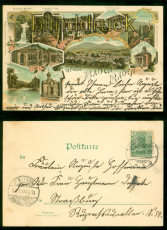 Baden-Baden Litho-AK Gruss aus ..... zehn Ansichten 1900 nach Strassburg (d8546)