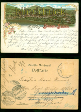 Baden-Baden Litho-AK Gruss aus ..... vom Friesenberg 1897 nach Oldenburg (d8550)