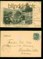 Baden-Baden sw-AK Grossherzogin Luise Haushaltungsschule 1902 nach Landau(d8552)