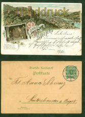 Heidelberg Litho-AK Gruss aus ..... zwei Ansichten 1898 nach Leutershausen(d8598