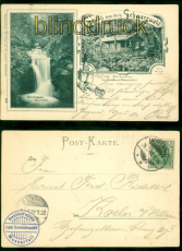 Geroldsau sw-AK Gru� aus dem Schwarzwald zwei Ansichten 1900 nach K�ln (d8586)