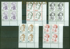 Berlin Mi # 824/28 postfrisch 4er-Blcke Eckrand u. re. mit Formnummern (53322)