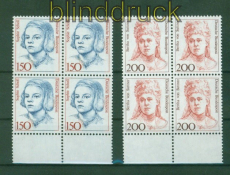 Bund Mi # 1497/98 postfrisch Frauen 4er-Blcke vom Unterrand (53335)