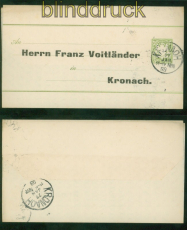 Bayern Vordruck-Streifband Mi # S 5 gestempelt Kronach Ortsstreifband 1893(53250