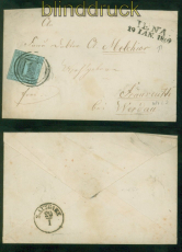 Thurn & Taxis Mi # 11 EF aus Jena 1859 # Stempel 234 nach Werdau (53280)