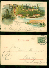 Heidelberg Litho-AK Gruss aus ..... drei Ansichten 1899 nach Leipzig (d8592)