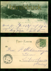Heidelberg sw-Mondschein-AK Gruss aus .... 1898 nach Leutershausen (d8601)