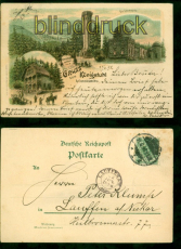 Heidelberg Litho-AK K�nigstuhl drei Ansichten 1898 nach Lauffen (d8604)