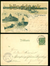 Konstanz Litho-AK Gruss aus .... vier Ansichten 1899 nach Rohrbach (d8616)