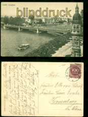 Konstanz sw-AK Teilansicht mit Brcke 1923 nach Korneuburg bei Wien (d8625)