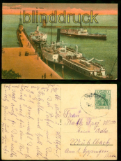 Konstanz farb-AK der Hafen Bahnpost ca. 1910 nach Mhlbach (d8627)