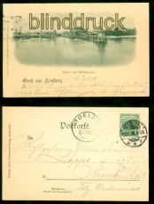 Konstanz sw-AK Hafen und Stadtgarten 1898 nach Tlz (d8626)