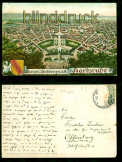 Karlsruhe farb-AK Haupt- und Residenzstadt ca. 1910 nach Offenburg (d8631)
