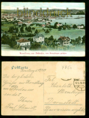 Konstanz am Bodensee farb-AK von Kreuzlingen gesehen 1919 (d8617)