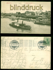 Mannheim sw-AK Partie am Rhein 1910 nach Tauberbischofsheim (d8664)
