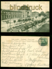 Mannheim sw-AK Hauptbahnhof 1907 aus Rheinau (d8665)