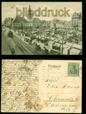 Mannheim sw-AK Marktplatz 1915 nach Chemnitz (d8670)