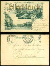 Mannheim sw-AK Gruss aus .... zwei Ansichten 1902 nach Mhren (d8671)
