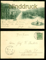 Mannheim sw-AK der Kaiserring 1897 nach Halle (d8674)