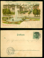 Mannheim Litho-AK Gruss aus .... Partie v d Wasserturm 1902 n Ladenburg (d8679)