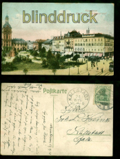 Mannheim farb-AK Kaufhaus mit Pflzer Hof 1908 nach Kallstadt (d8680)