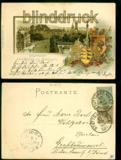 Stuttgart farb-Prge-AK Altes Schloss mit Schlossplatz 1900 nach Forst (d8691)