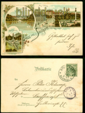 Stuttgart Litho AK Gruss aus .... drei Ansichten 1898 nach Lauffen (d8694)