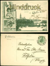 Ulm a. D. sw-AK Herzl. Glckwunsch zum neuen Jahr 1905 nach Wolfstein (d8715)
