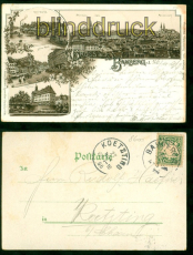 Bamberg Litho-AK Gruss aus .... vier Ansichten 1896 nach Koetzting (d8737)