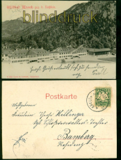 Wildbad Kreuth sw-AK Gegen den Rostein 1901 nach Bamberg (d8749)