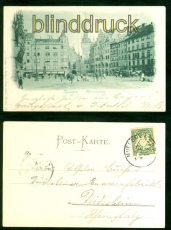 Mnchen sw-AK Marienplatz 1900 nach Deidesheim (d8762)