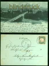 Mnchen Mondschein-AK Gruss aus.... Totalansicht 1899 nach Toelz (d8766)
