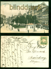 Mnchen farb-AK Promenadenplatz 1907 nach Mainburg (d8767)