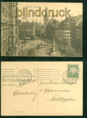 Mnchen sw-AK Marienplatz 1909 nach Berchtesgaden (d8785)