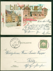 Mnchen Litho-AK zwei Ansichten 1898 nach Tlz (d8789)