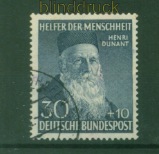 Bund Mi #  159 gestempelt 30 Pfg. Helfer der Menschheit 1952 (53514)