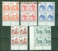 Bund Mi #  995/99 postfrisch Burgen und Schlsser 4er-Blcke (53496)