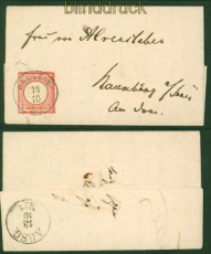 dt. Reich Mi #  19 EF Halle 12.10.1873 nach Naumburg/Saale Feuser # 1354 A(53460
