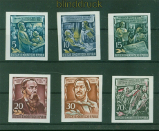 DDR Mi #  485/90 B postfrisch Einzelmarken aus Engels-Block 13 (53406)