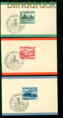 dt. Reich Mi # 686/88 FDC drei Reklamekarten Automobil- + Motorrad-Ausst (53389)