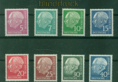 Bund Mi #  179y/260y postfrisch Heuss Lumogen (53421)