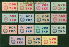 DDR Dienst C ZKD Mi # 1/15 postfrisch Laufkontrollzettel fr Volkspolizei(53415)
