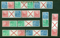 DDR Zusammendrucke Mi # W 5 X bis SZ 4 gestempelt (53416)